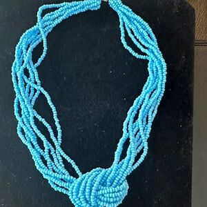 Vibrant Blue Beaded Necklace